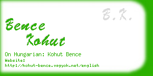 bence kohut business card